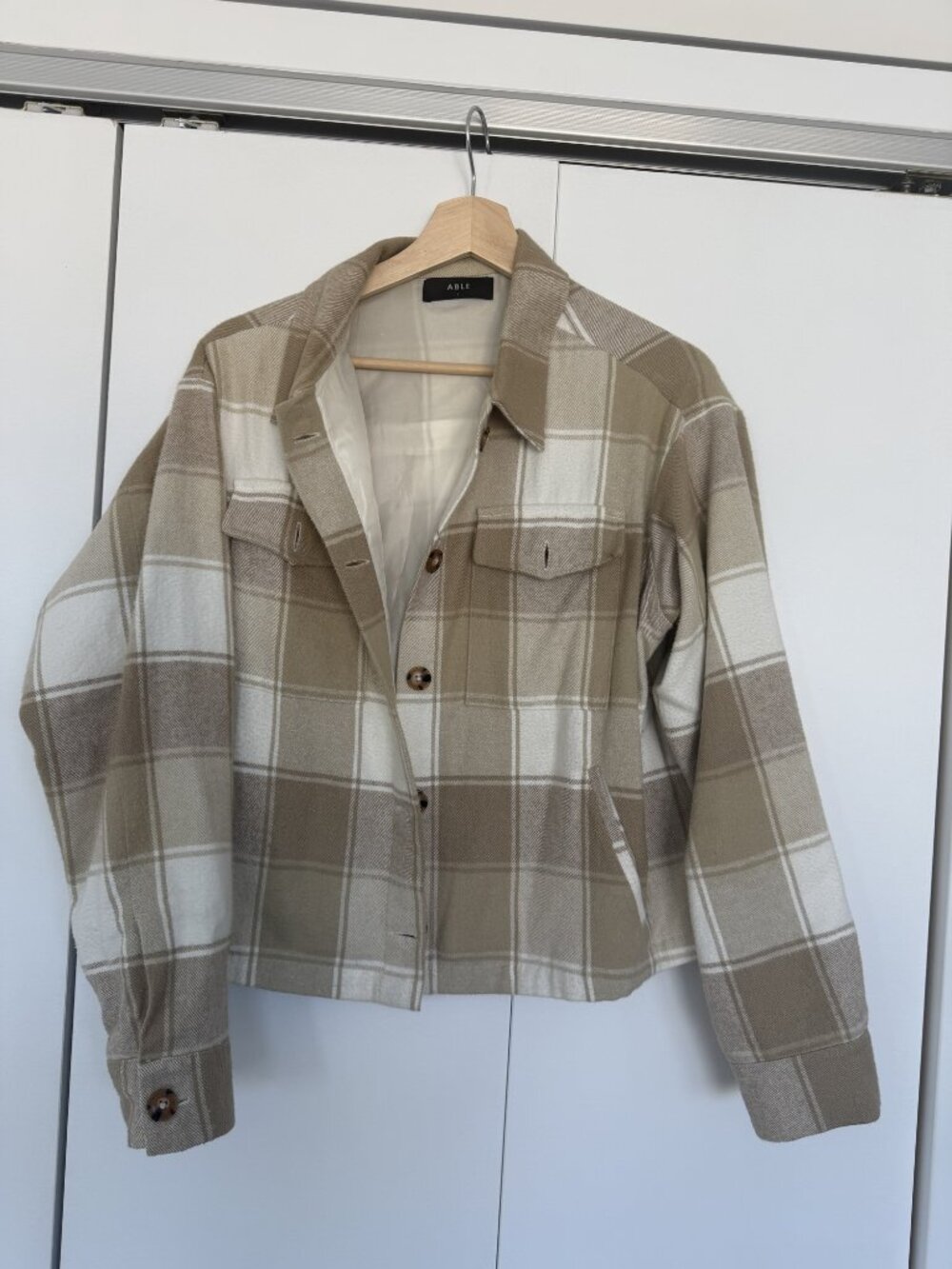 ABLE Gianna Brushed Jacket Humus Plaid S
